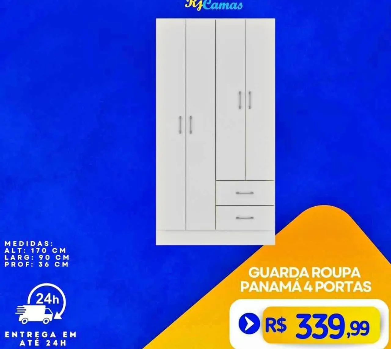 Guarda-Roupa Branco Moderno - R$339,99 - Foto 4
