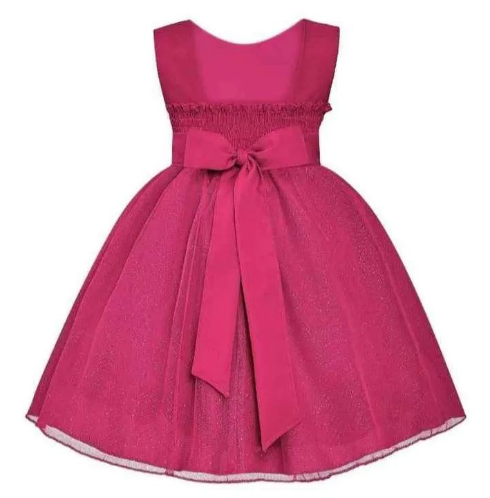 Vestido de Festa Infantil Rosa com Laço - Foto 2
