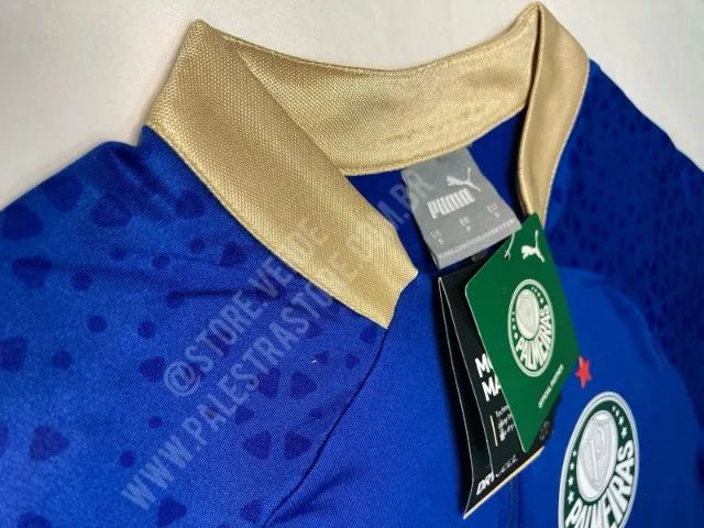BLUSA TREINO PALMEIRAS 2024 AZUL E DOURADO - PUMA - Foto 4