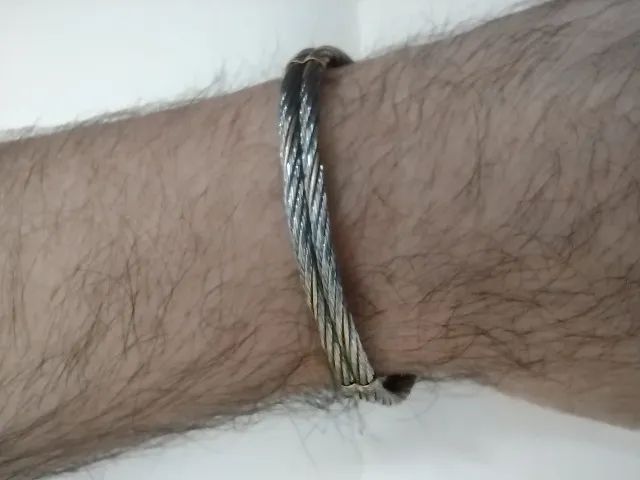 Pulseira em aço e ouro banhado - Foto 3