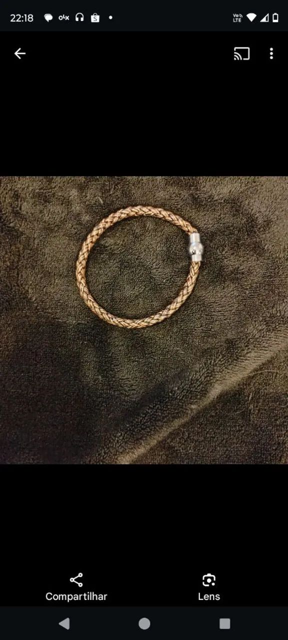 Pulseira de Couro Trançada