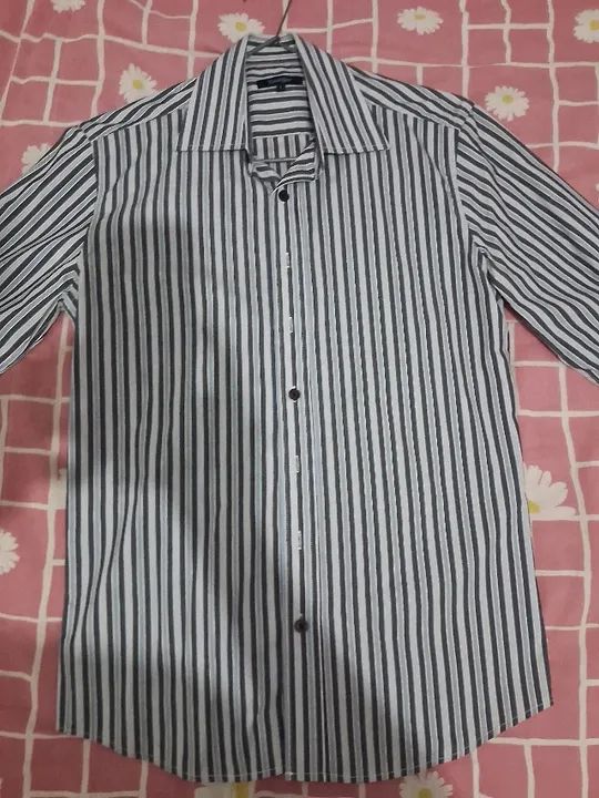 Camisa Social Branca com listras - Foto 2