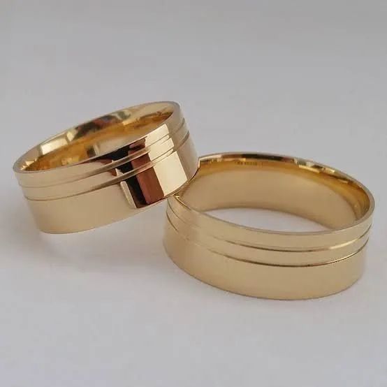 Par de Alianças banhadas a Ouro 18k - Foto 3