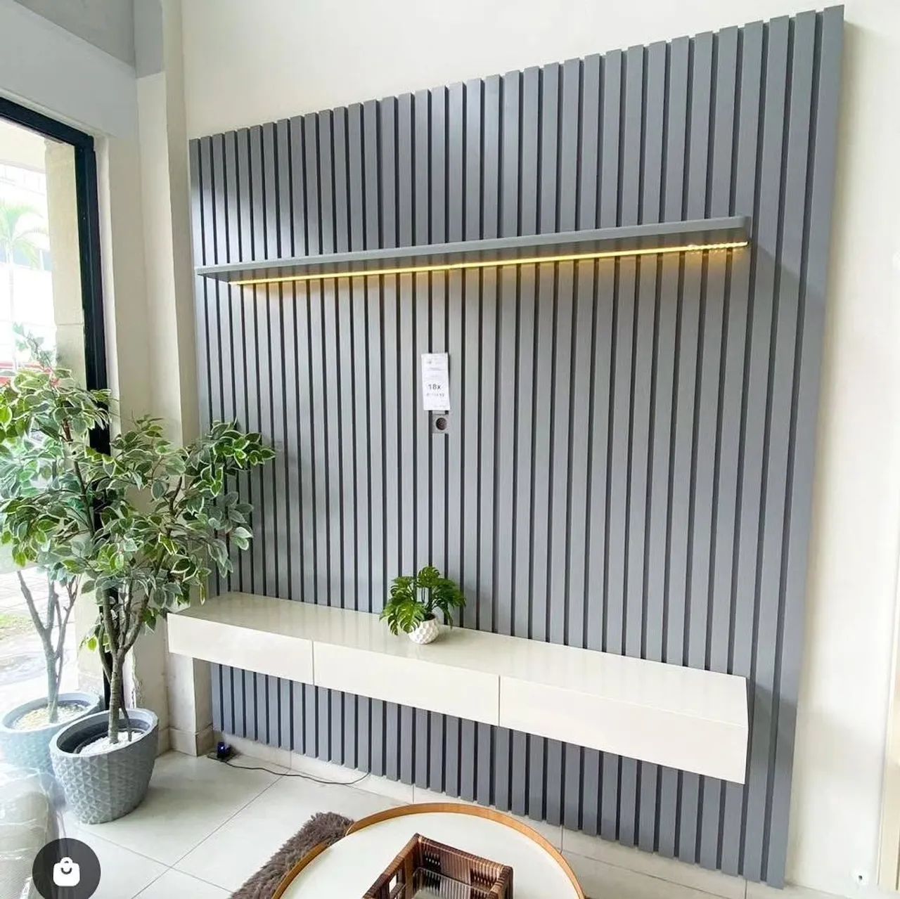 Painel Ripado Cinza 2.30cm