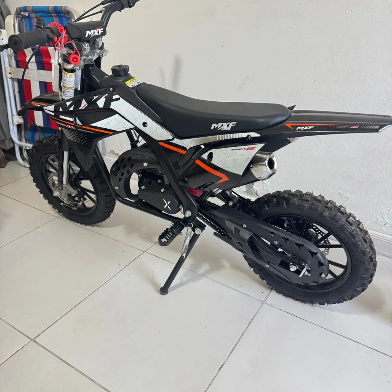 Motinha Trilha Infantil Motor 49cc Gasolina Original Mxf - Foto 2