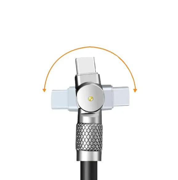 CABO IPHONE IPAD TIPO-C  X USB 1,00 METRO ULTRA RESISTENTE TURBO 180 GRAUS HREBOS HS - Foto 4