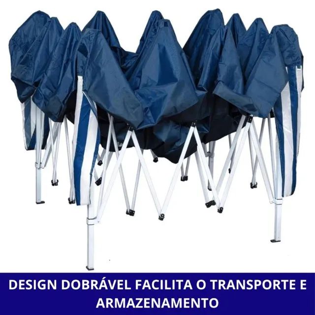 Achado Imperdível! Tenda 3x3 Sanfonada Retrátil - Azul para Praia, Piscina e Camping