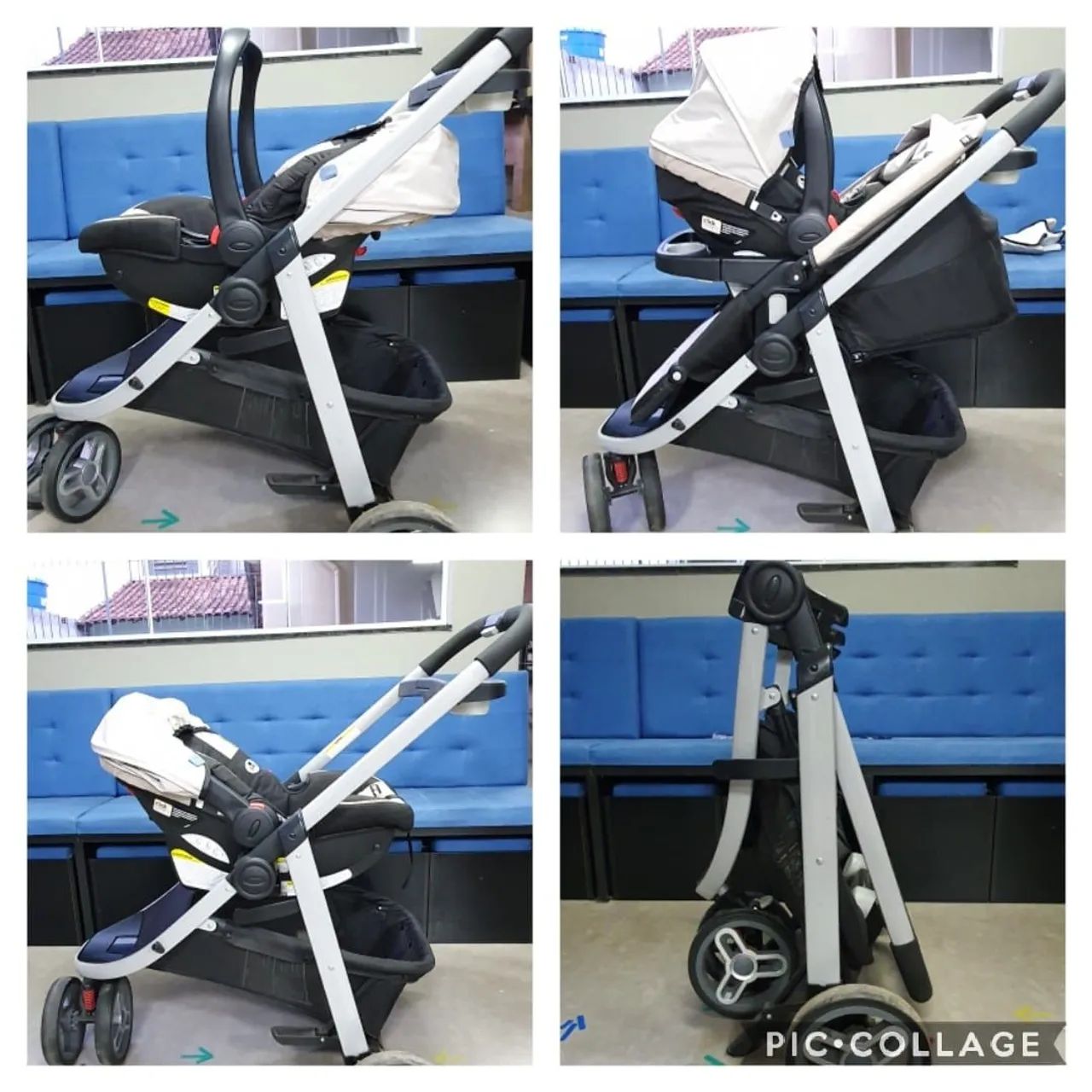 Carrinho + bebê conforto + base para carro Graco - Foto 4