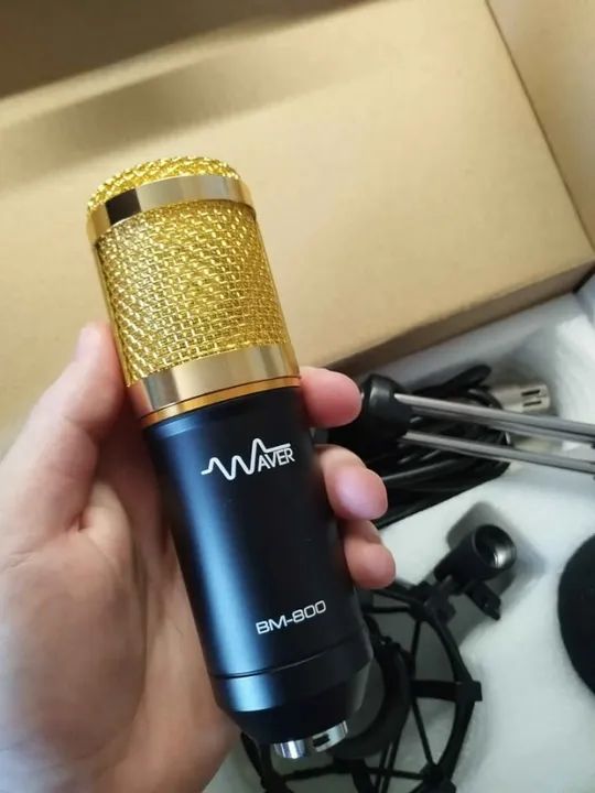 Microfone BM 800 Waver + Cabo + Tripé + Espuma + Aranha