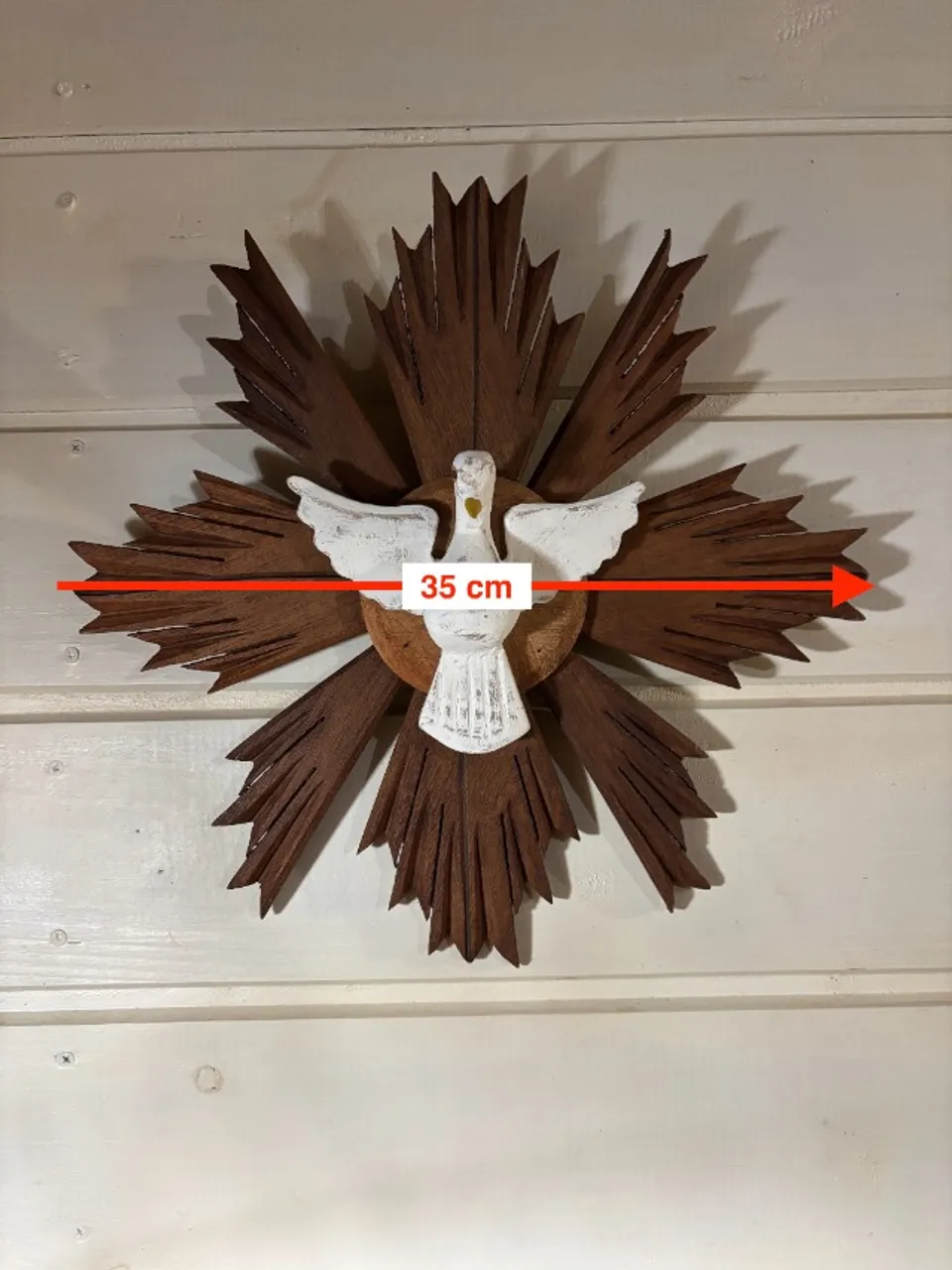 Santo espirito madeira diâmetro 35 cm novo