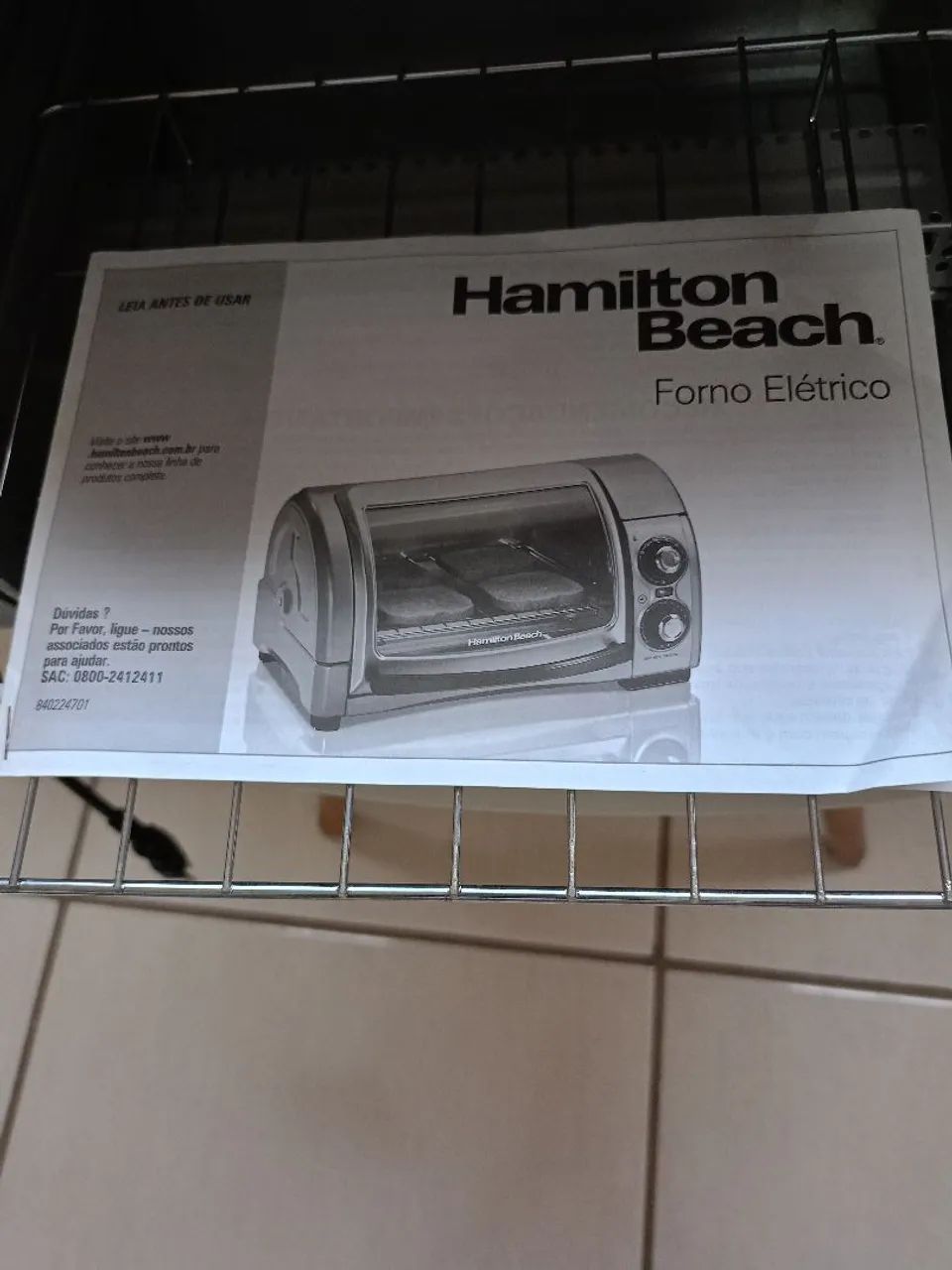 Forno Elétrico Hamilton Beach em Ótimo Estado
