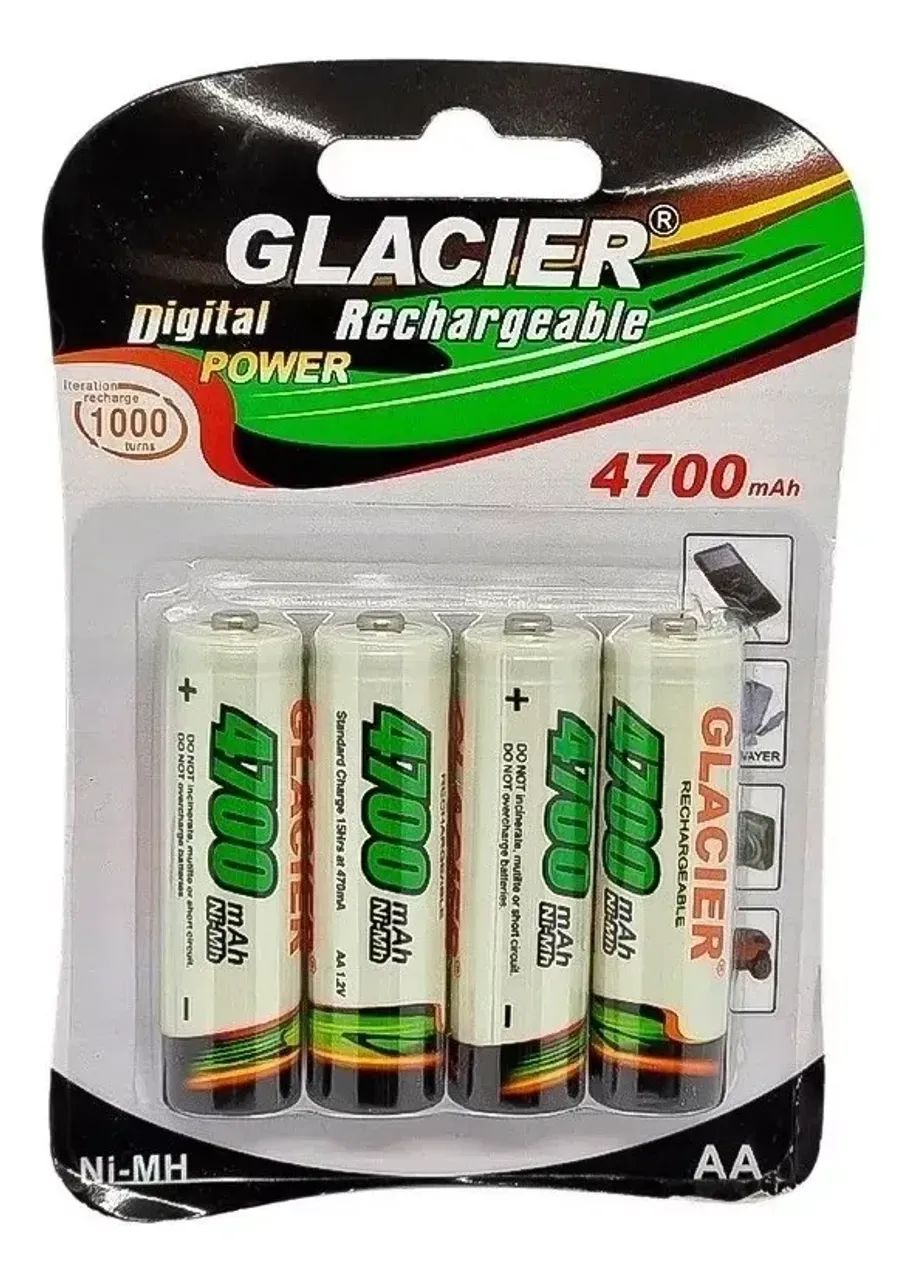 Pilha Recarregavel Aa 4700mah Cartela Com 4 Unidade