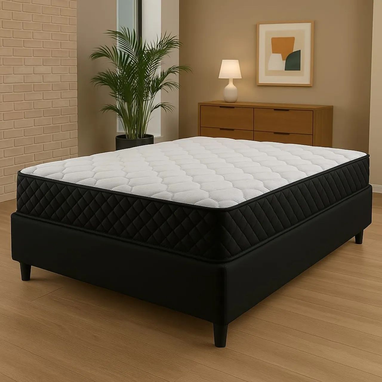 Cama Box Casal com Colchão Espuma D33 - imperdível 