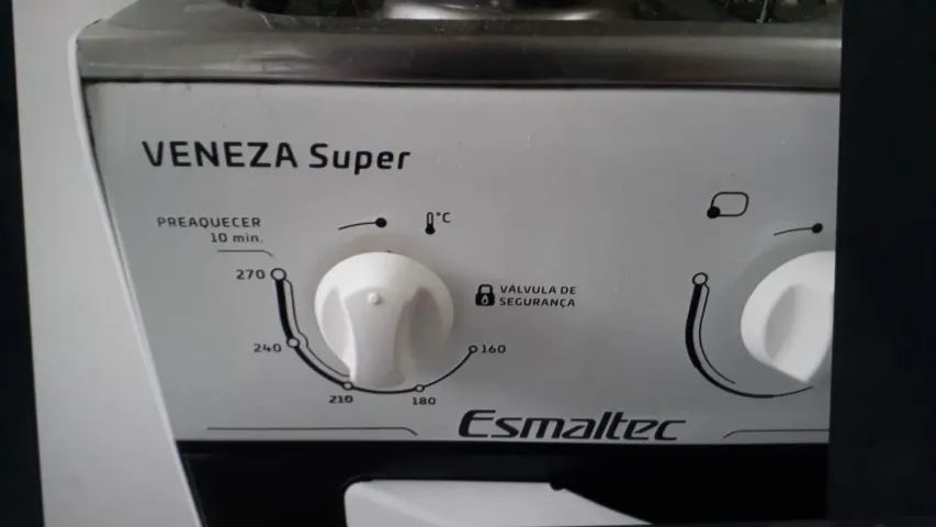 Fogão 4 Bocas Esmaltec Veneza Super 4081 em Aço Branco 85 cm x 53 cm x 55 cm - Foto 4