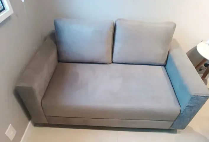 Sofá pequeno 2 lugares suede reformado