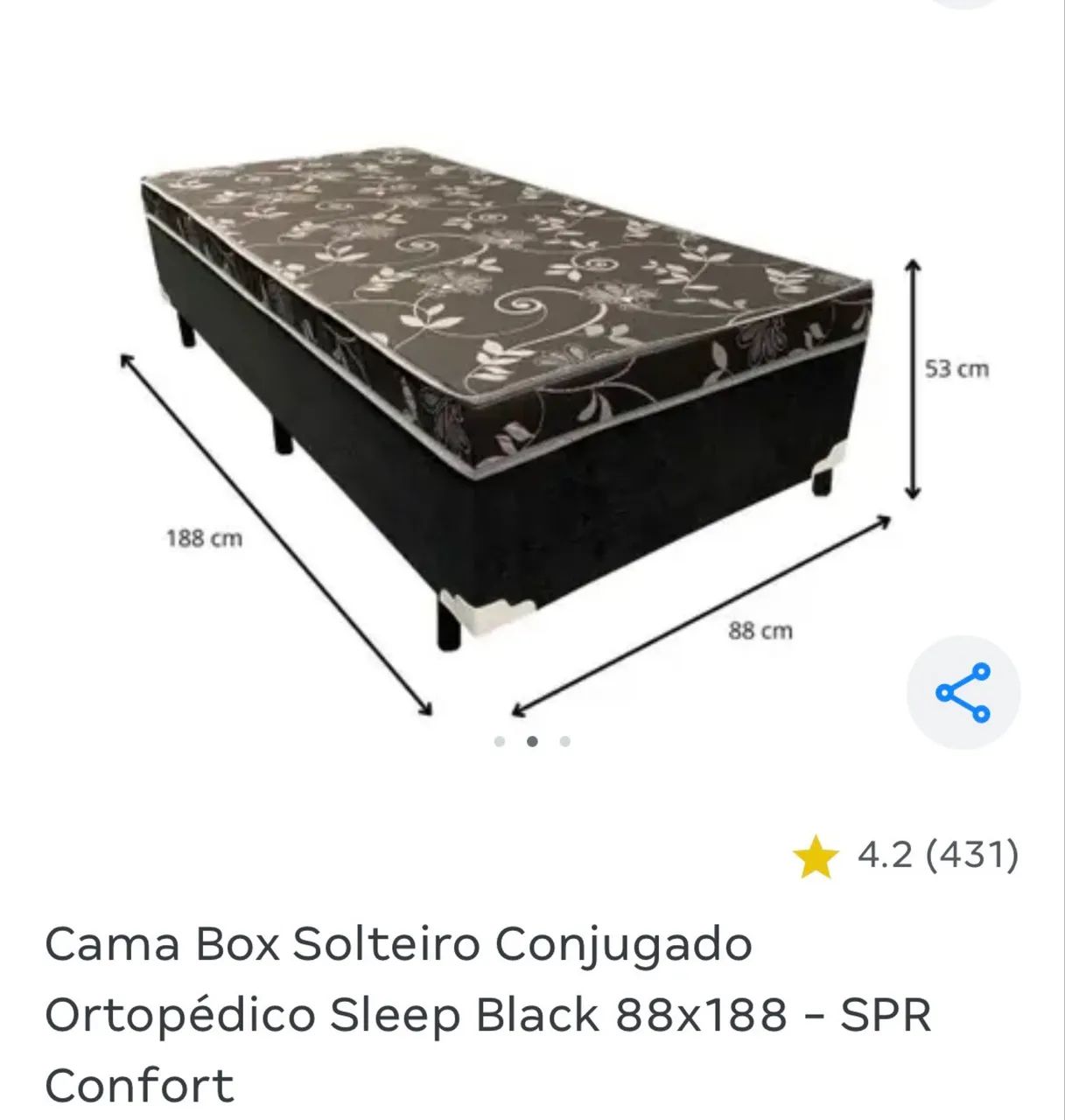 Venda cama box solteiro nova 
