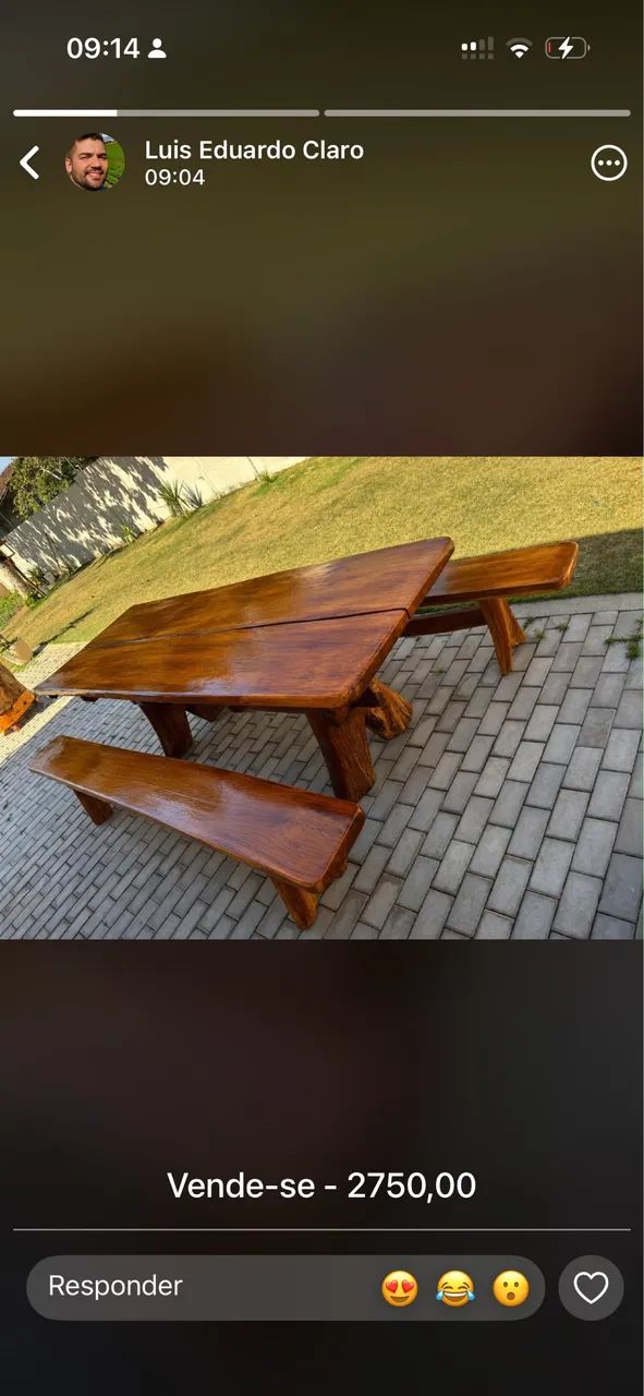 MESA A VENDA COM BANCO