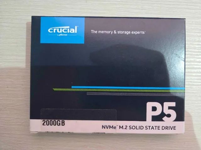 SSD Crucial P5, 2TB, M.2 2280, PCIe NVMe, Leitura Até 3400 MB/s