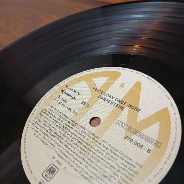 LP Vinil Carpenters - Yesterday Once More (1985) - Foto 3