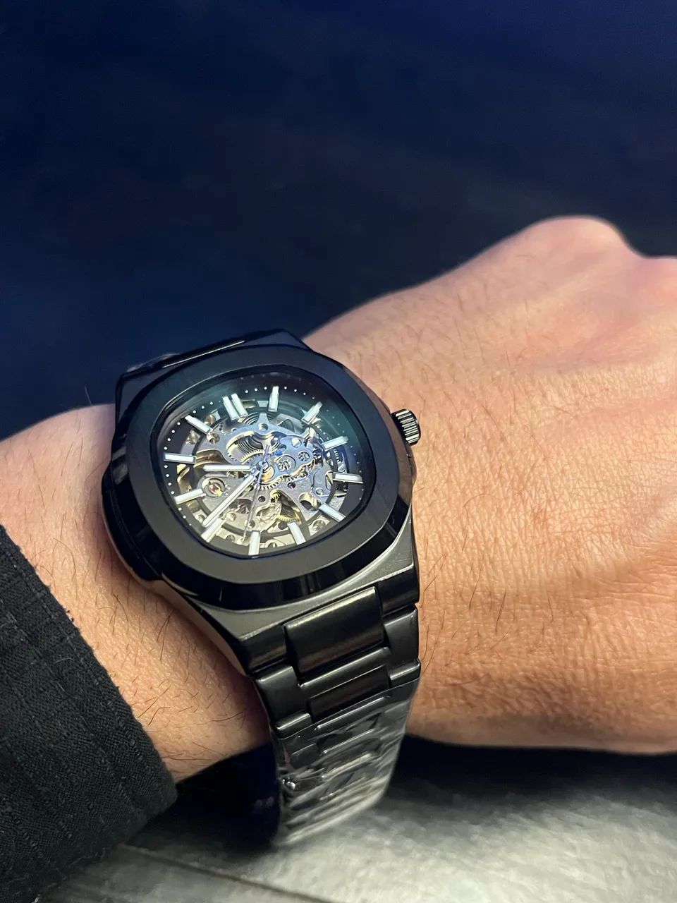 Relógio Automático Skeleton (Novo) All Black - Foto 5
