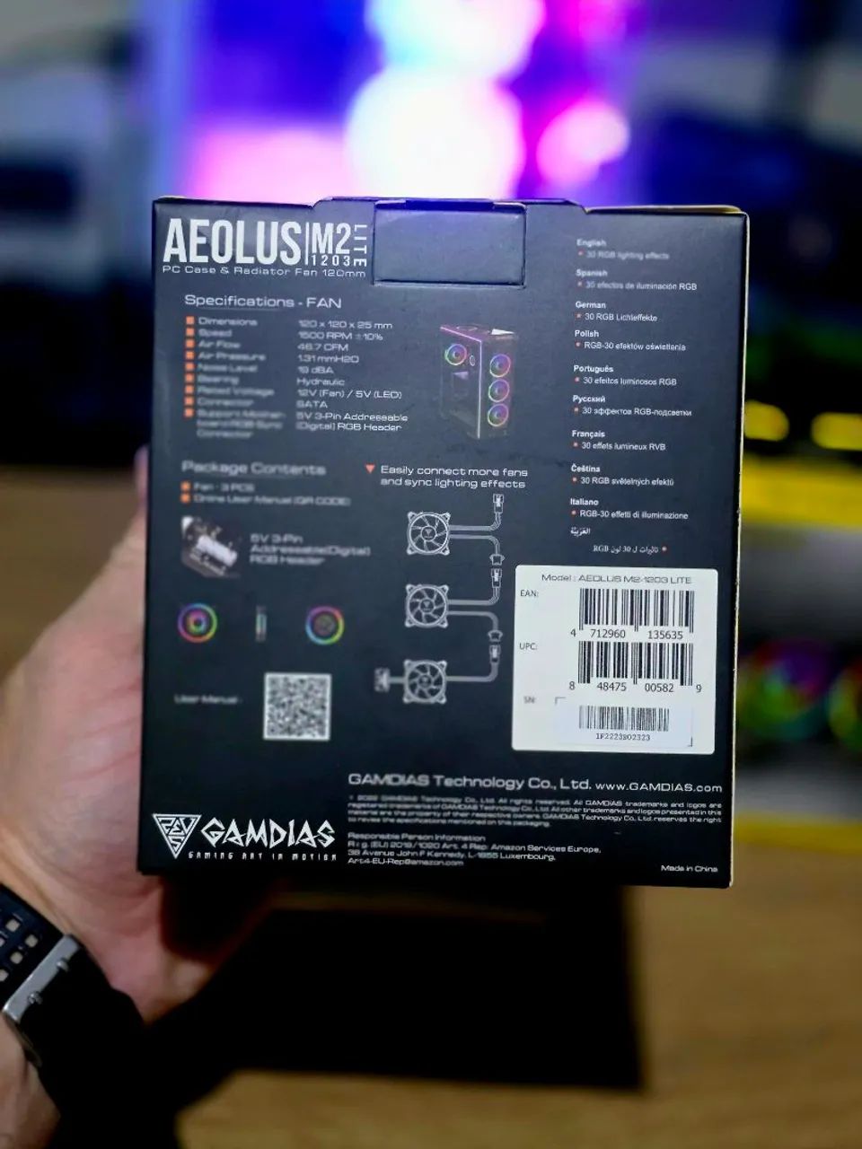 Kit 3 fans Gamdias Aeolus M2 LITE 120mm - Foto 3