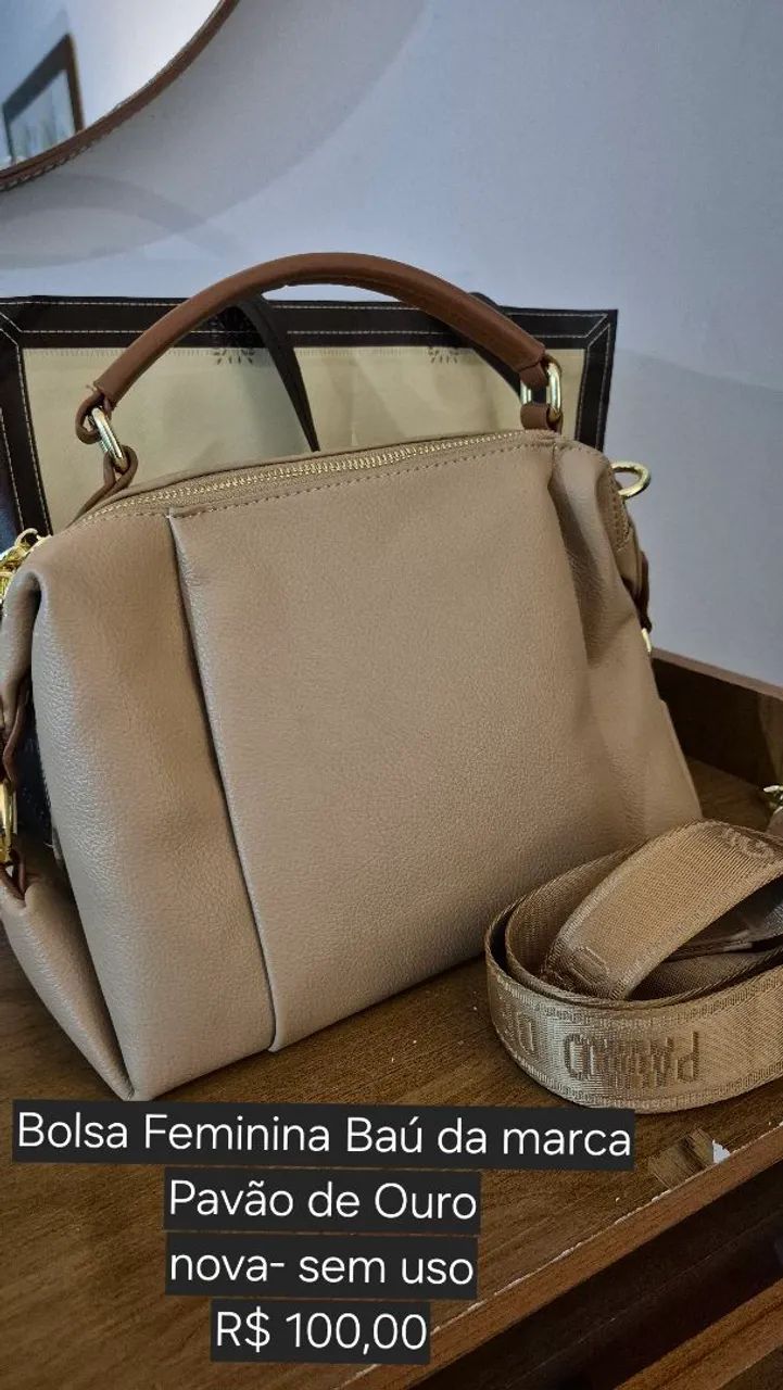 Bolsa Baú bege - Foto 4
