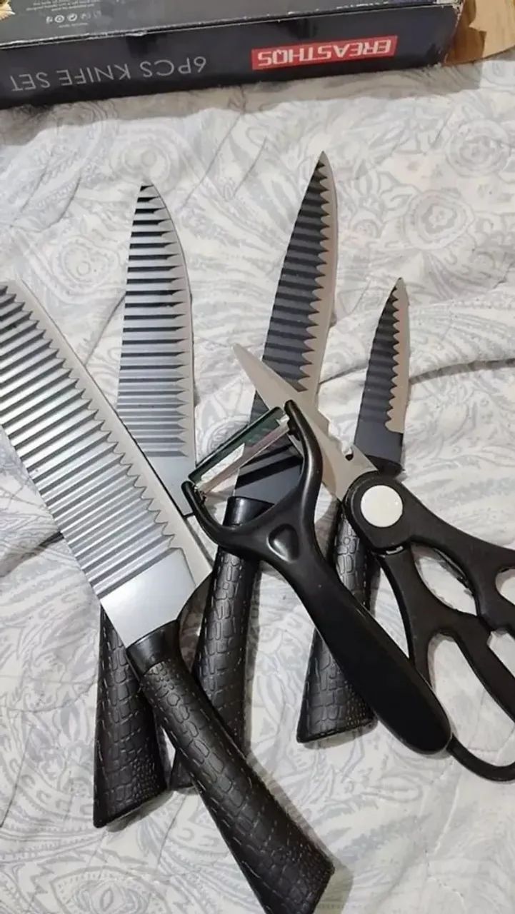 Kit 6 Peças Facas Antiaderente- NOVA