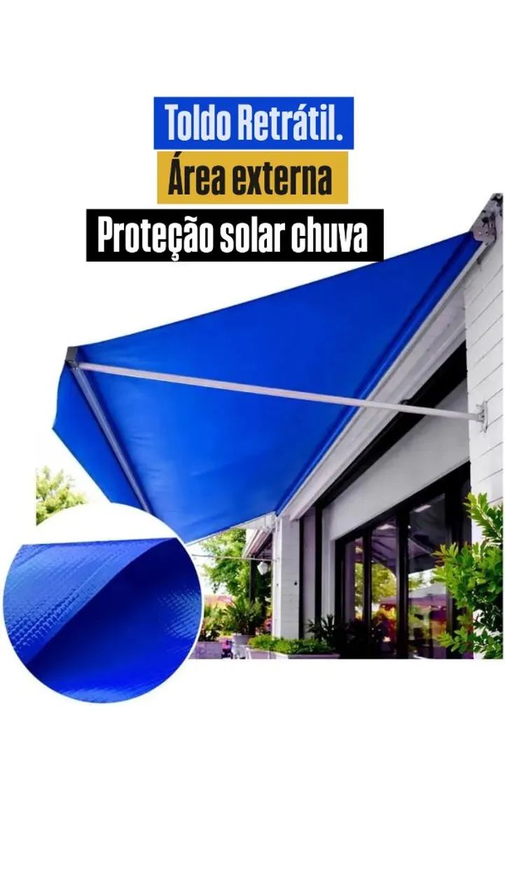 Toldo de PVC. Retrátil, em alumínio.