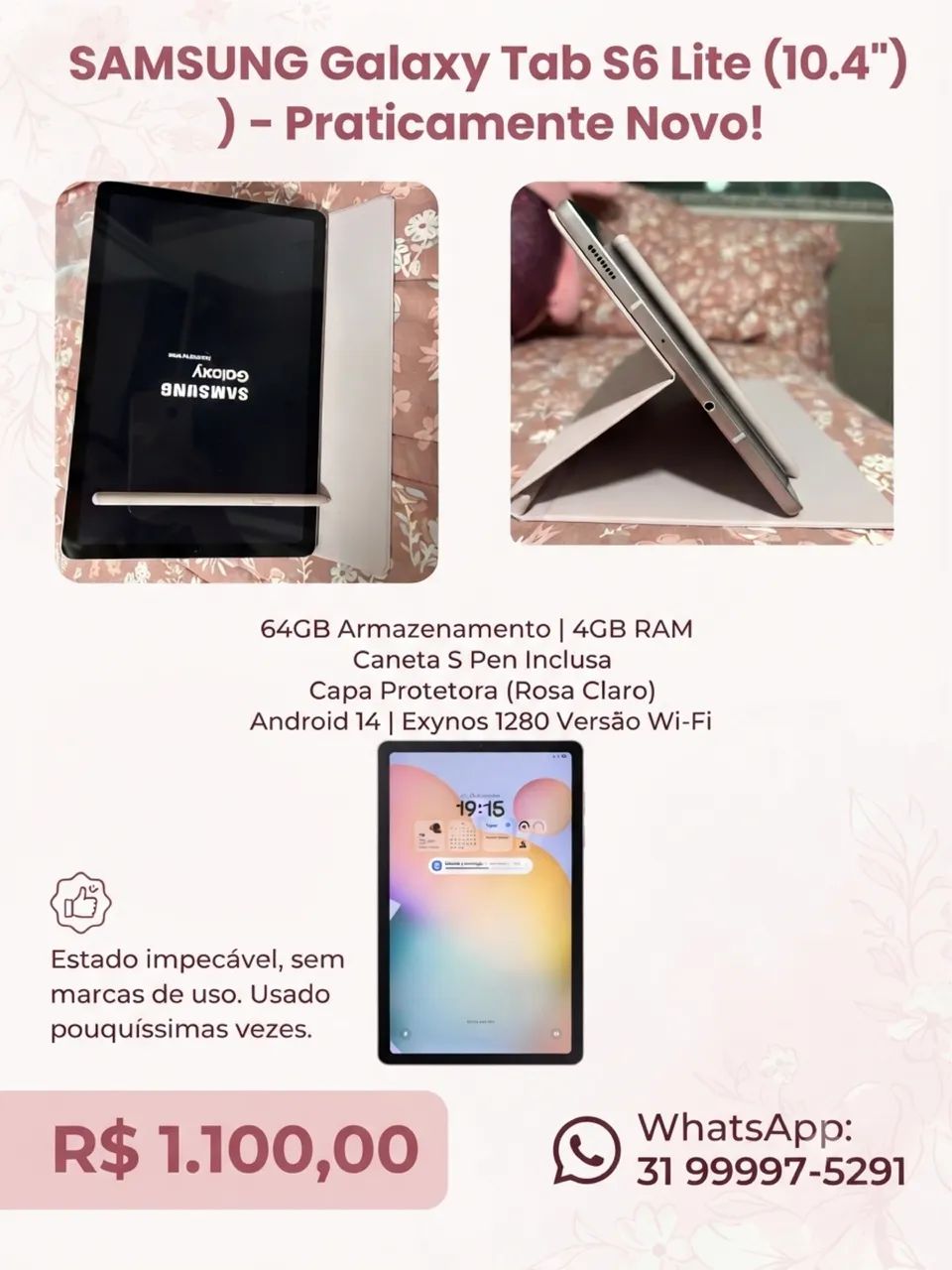Tablet Samsung Galaxy S6 Lite - Rosa - Foto 5