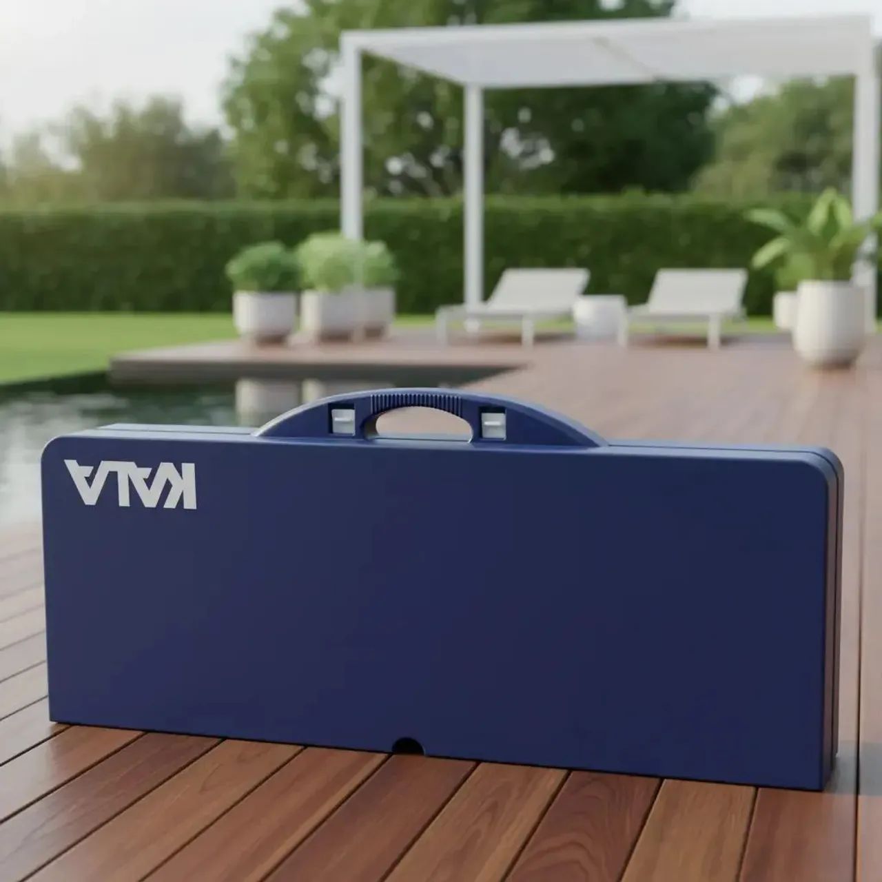 Mesa Azul Retrátil Com Acentos  - Foto 4
