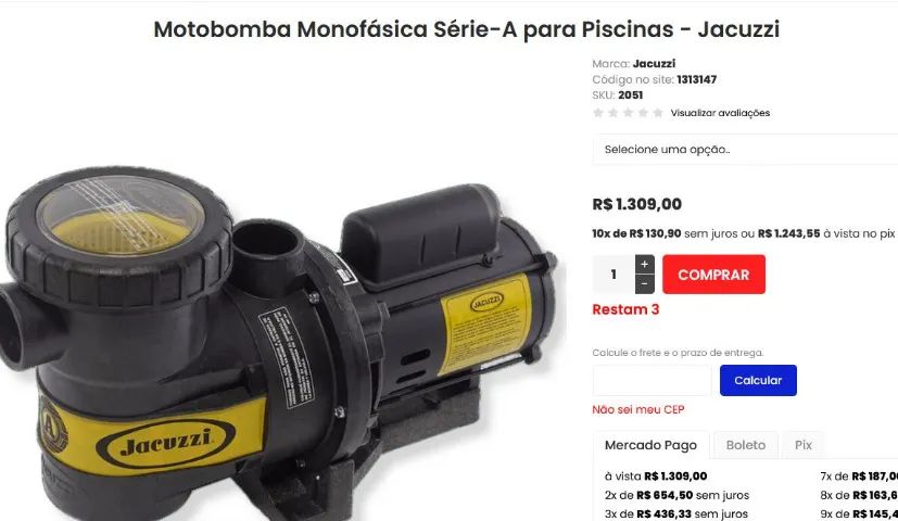 Bomba Jacuzzi 3/4HP, seminova. Preço de banana - Foto 6