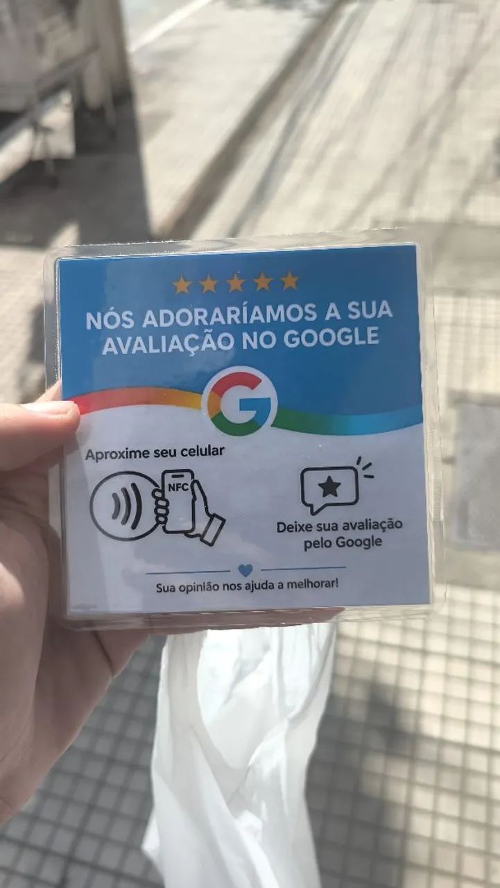 Placa com TAG NFC para avaliação no Google - Foto 2