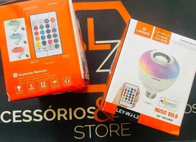 Lâmpada Caixa de Som Bluetooth - Leds - Troca de Cores + Controle - Foto 2