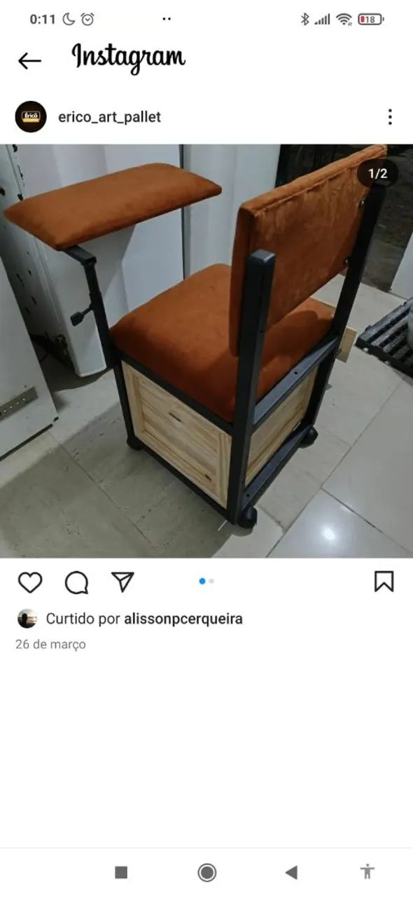 Cadeira de manicure ( ferro e madeira) - Foto 2