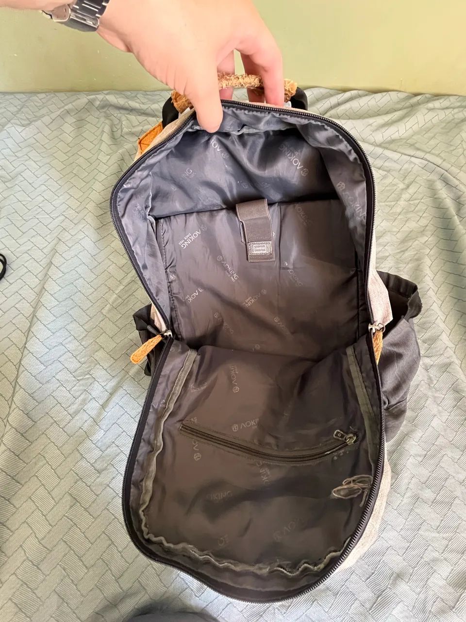 mochila aoking cinza e preta - Foto 3