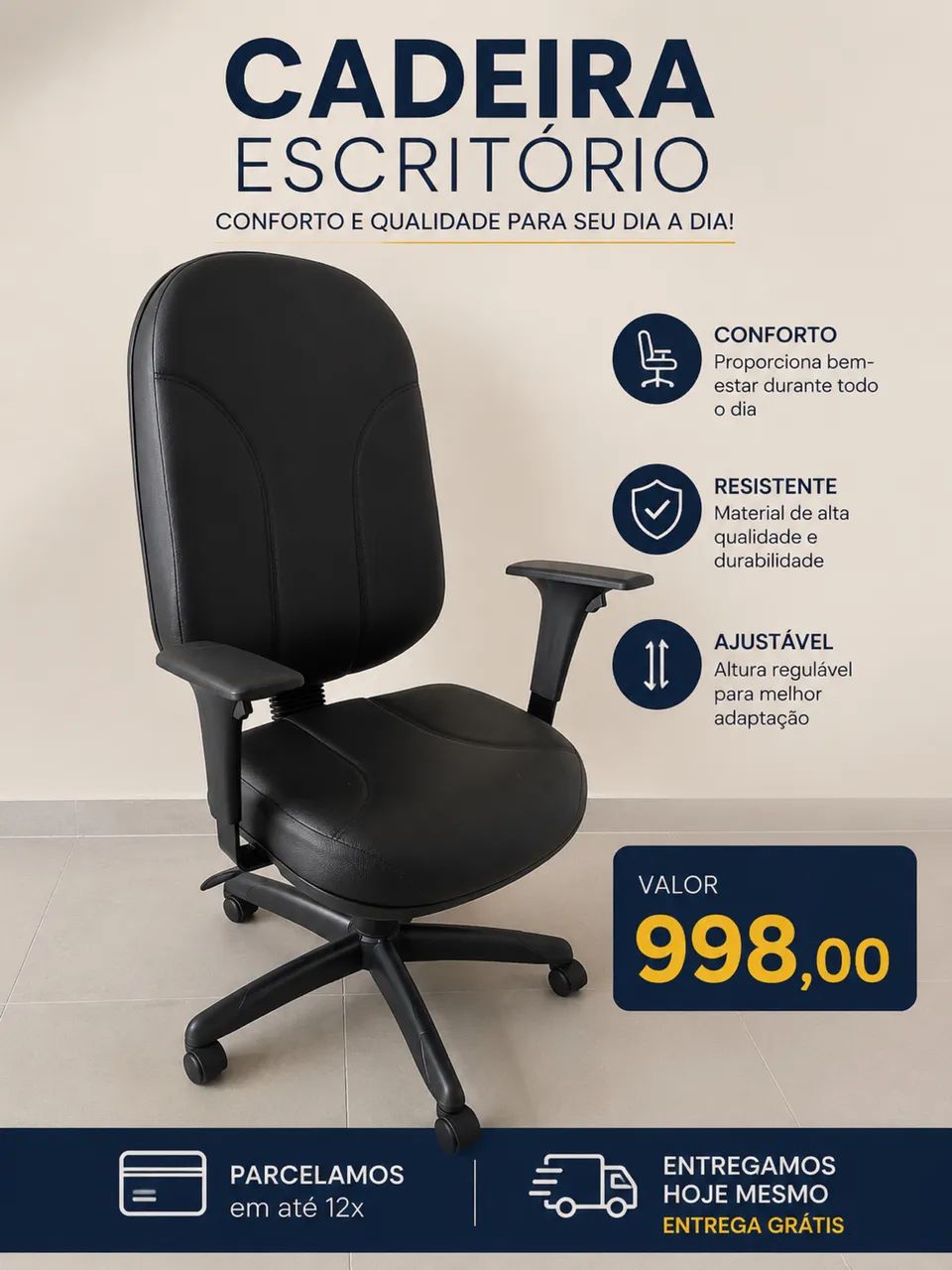 POLTRONA DIRETOR- entrega grátis e parcelamos