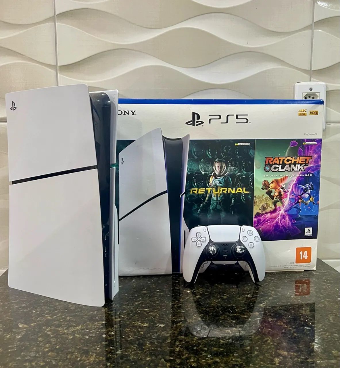 PS5 SLIM COM LEITOR DE DISCO E JOGOS - Foto 2