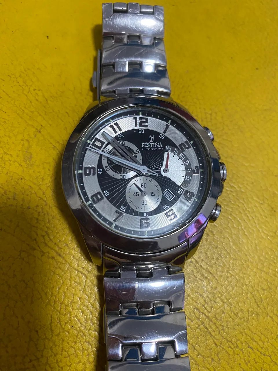 Relógio festina cronógrafo em aço inox 