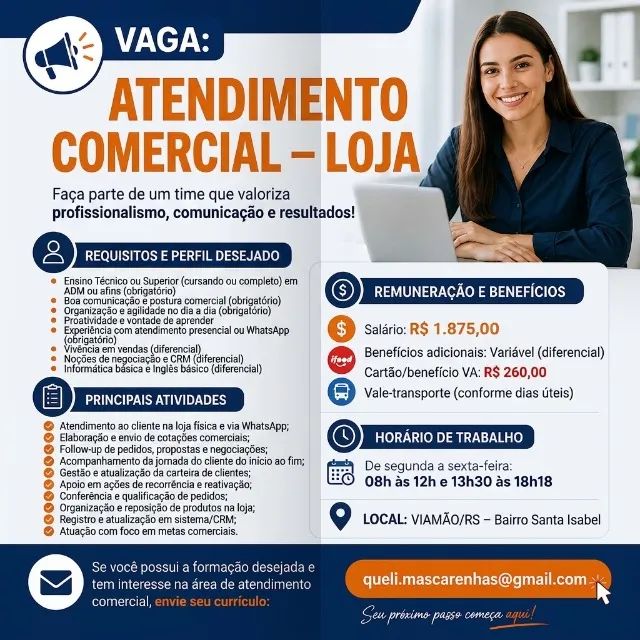 Atendimento Comercial - Loja