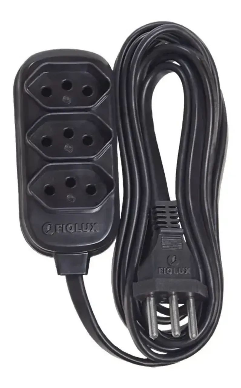 Extensao 3t Tripolar 3m Preto