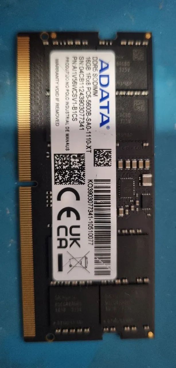 Memória RAM DDR5 16GB notebook 