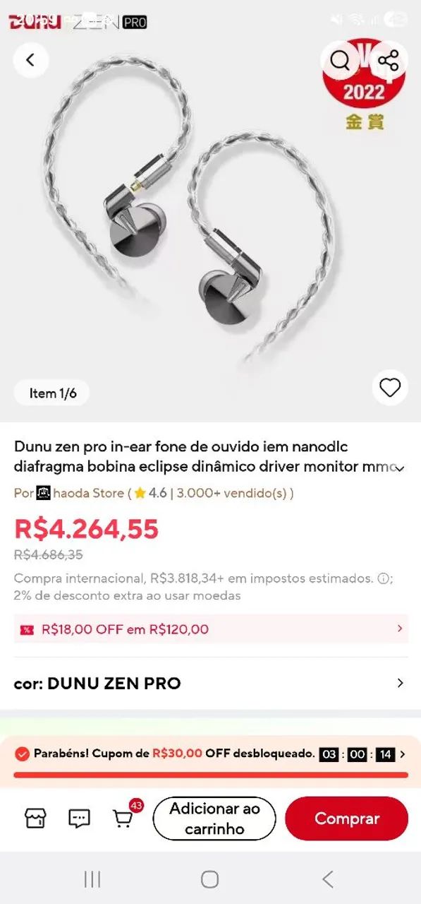 Dunu Zen Pro - IEM Flagship (Single DD ECLIPS?) - Estado de Novo +
