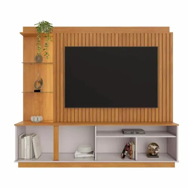 Rack Amparo Cinamomo/Off Ripado C/ Led JCM - Entrega Rápida!  - Foto 2
