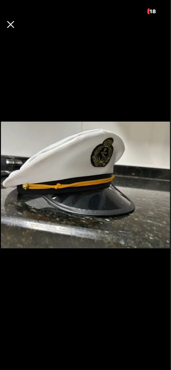 Quepe Capitão da Marinha Adereço para Festas e Eventos 28x25cm - Foto 3