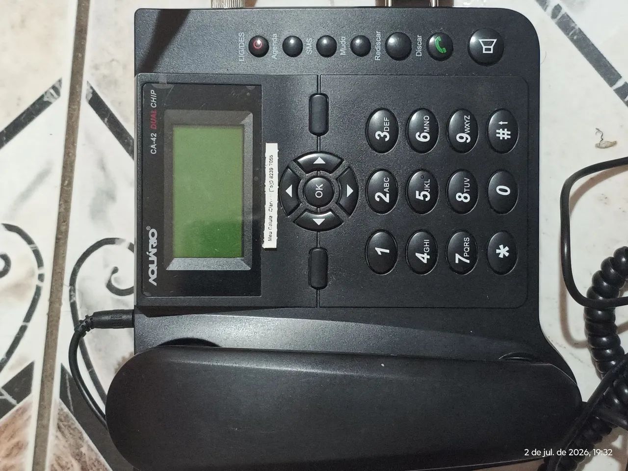 Telefone Rural de Mesa Aquário Dual Chip - Foto 4