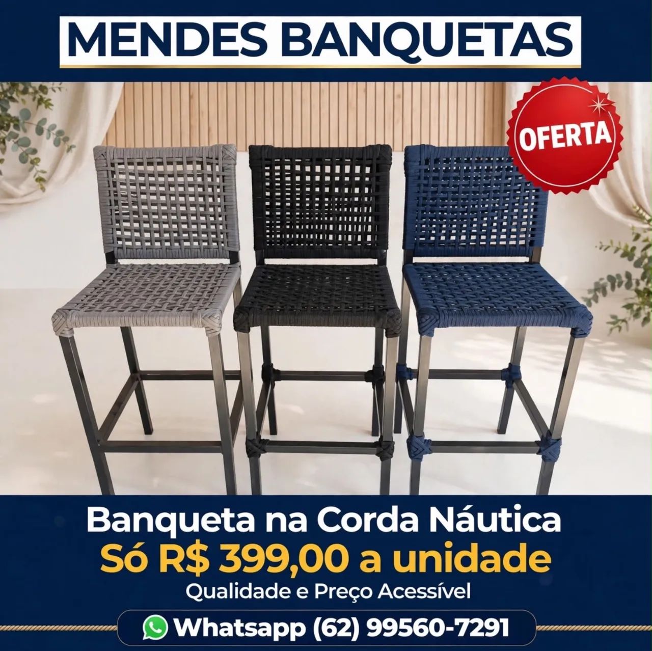 Banqueta Banquetas Corda náutica premium 