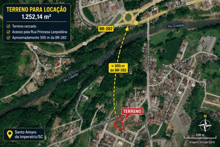 Terreno 1.252 m² para Locação - 500 m da BR-282 - Foto 2