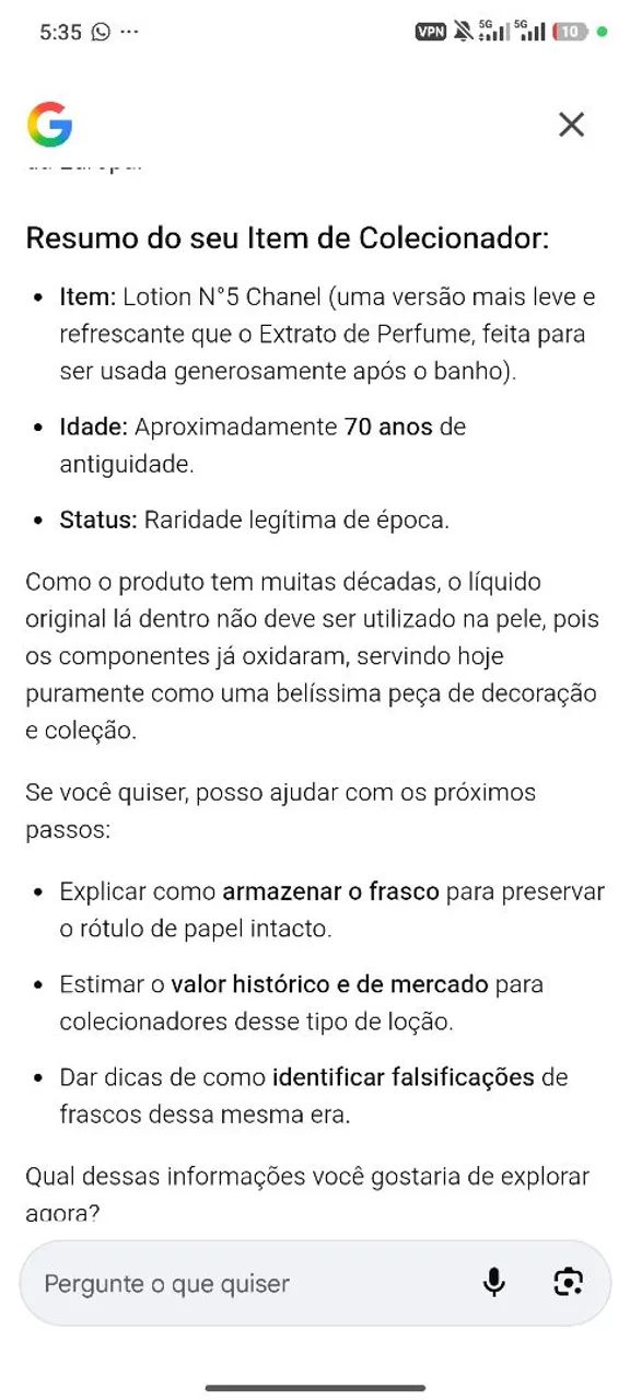 PERFUME CHANEL RELIQUIA! 70 ANOS  - Foto 3