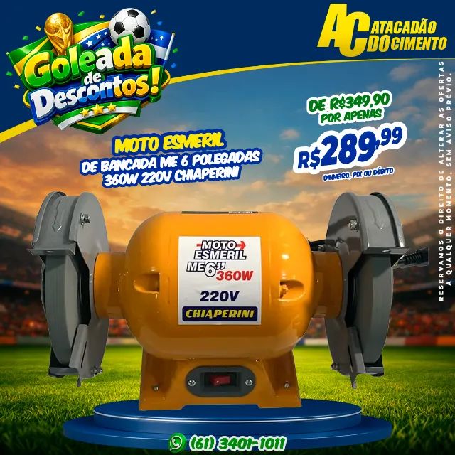 Moto Esmeril Me 6 Polegadas 360w 220v Chiaperini
