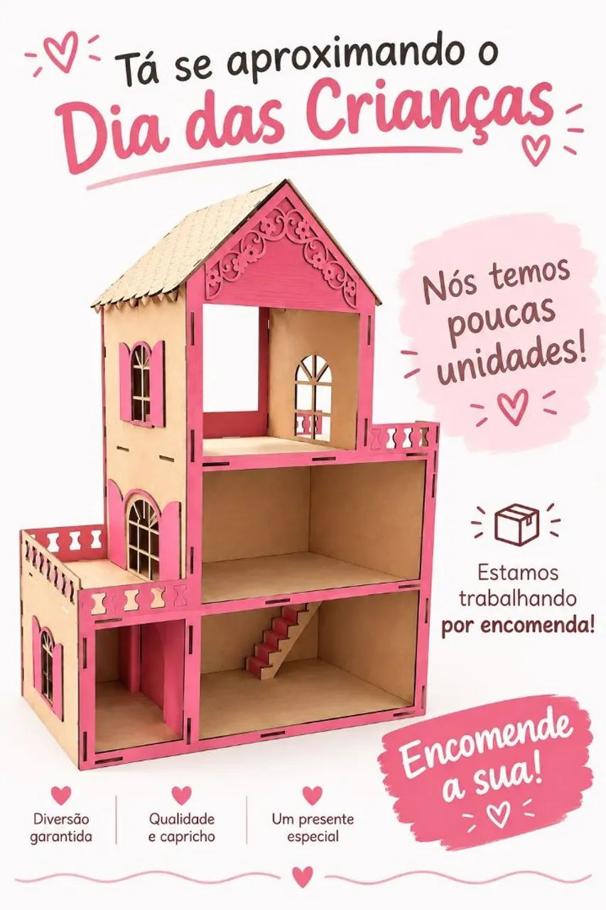 Casinha de boneca 60cm 